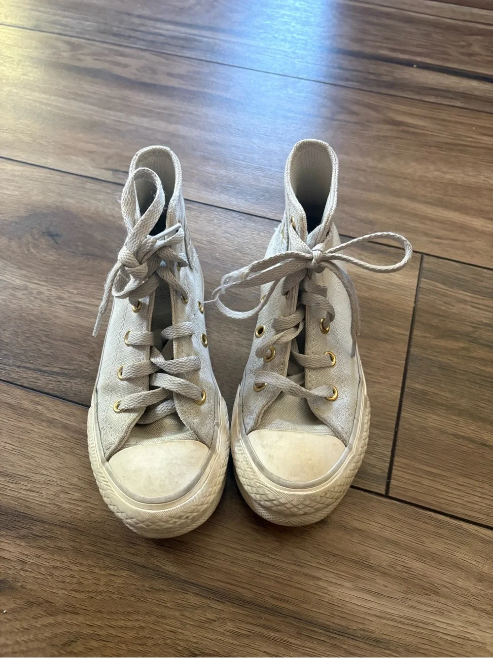 Converse Kids High-Top Canvas Sneakers in Off-White